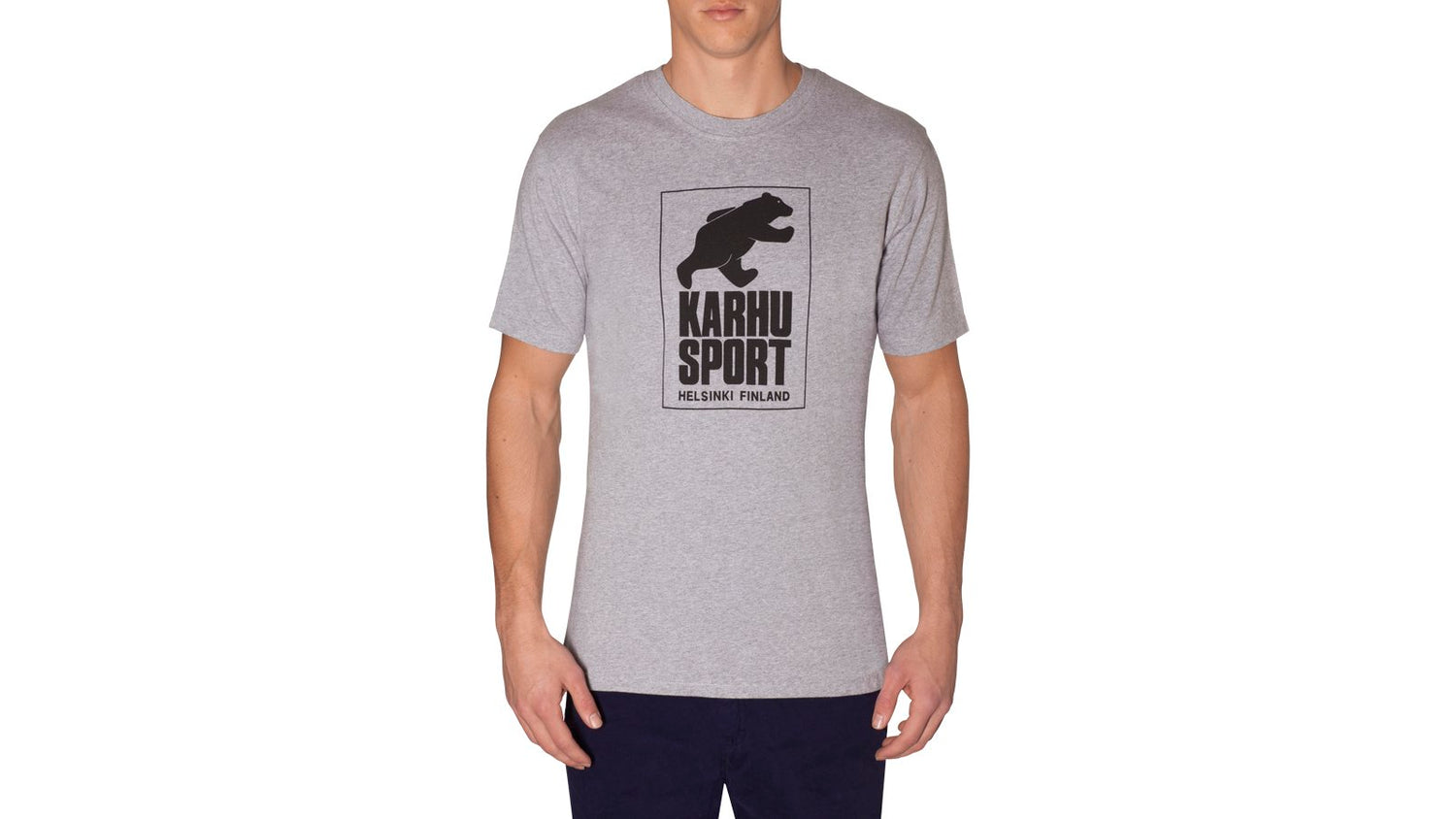 Karhu helsinki sport t-shirt heather grey black logo