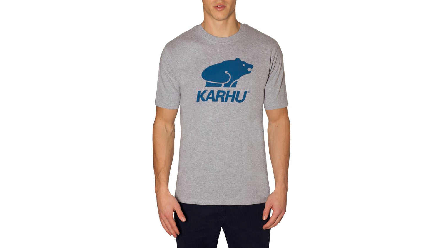 Karhu Basic logo tshirt heather grey navy logo