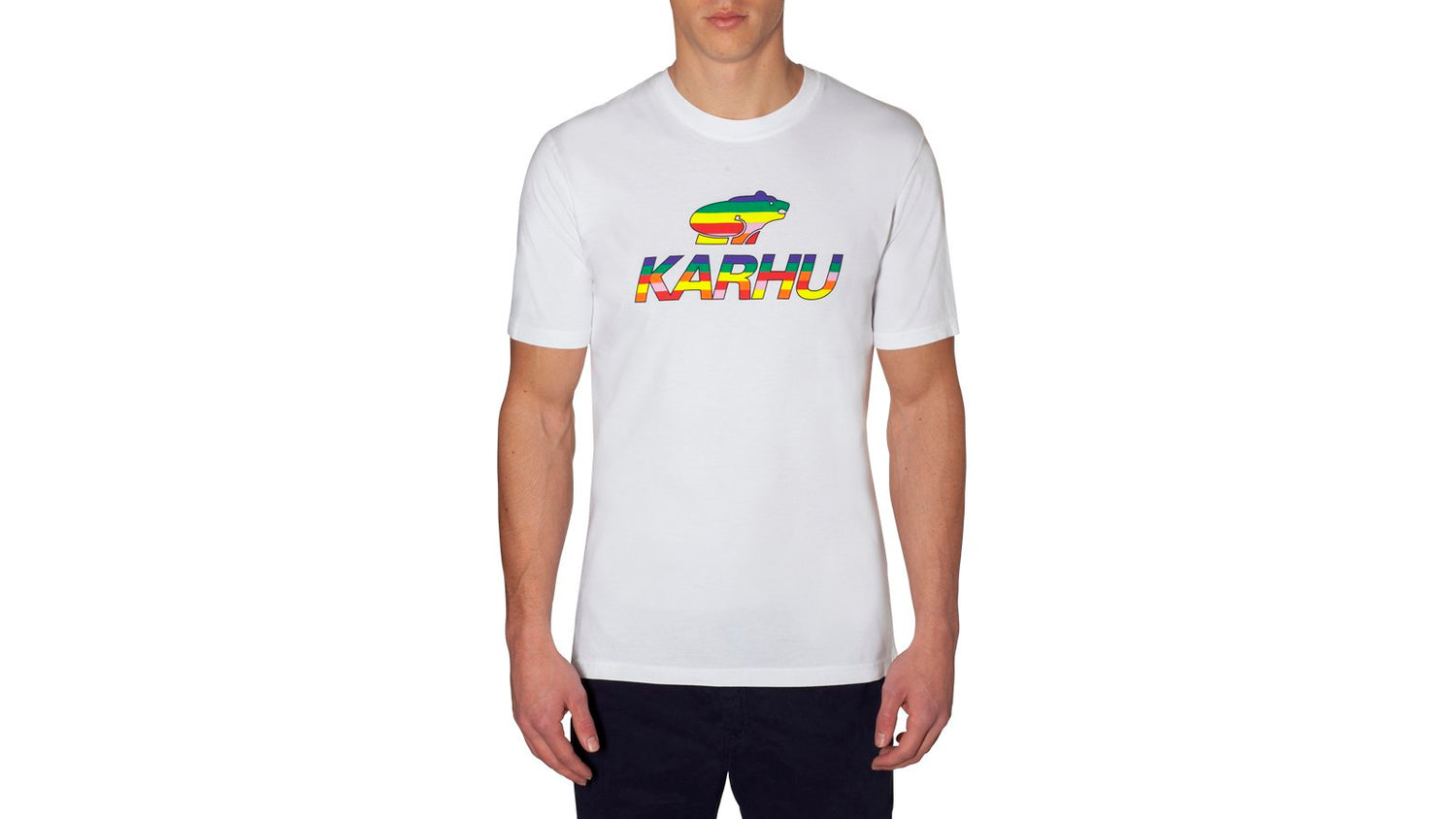 Karhu team college tshirt white multi colour on body